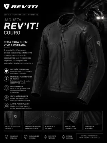 Jaqueta couro Rev?it! 60