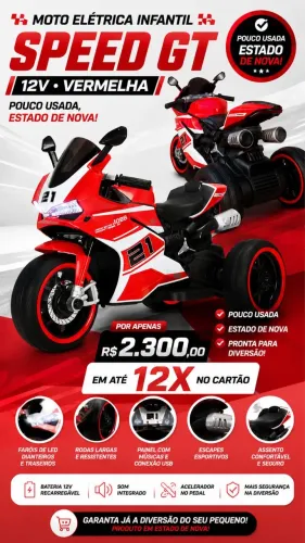 Moto Elétrica Infantil PROMOÇÃO