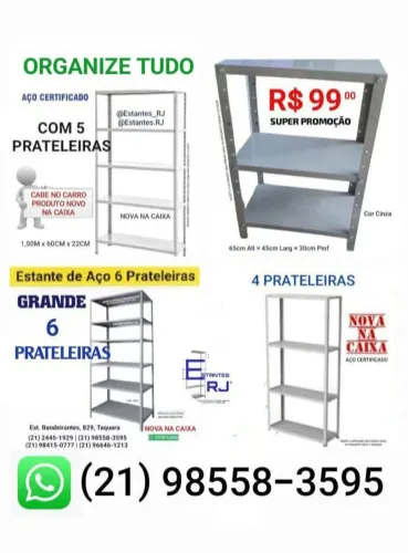 Estantes Kit Prateleiras Reguláveis Aço / Ferro a partir R$99