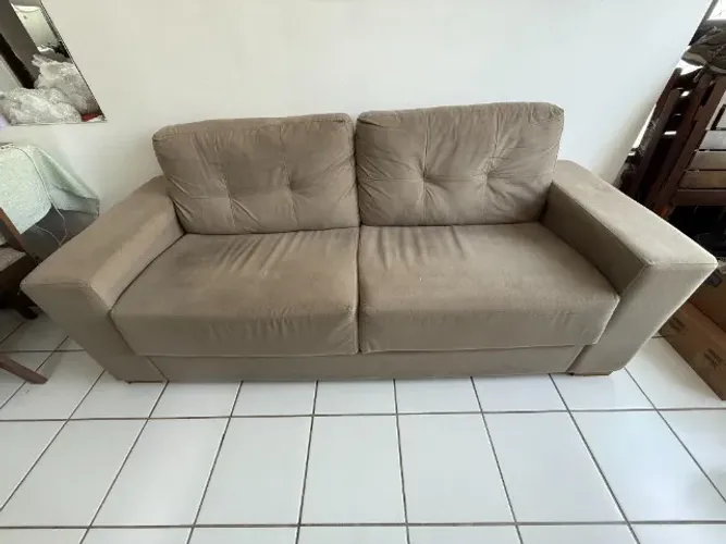 Sofá 3 Lugares Cléo Veludo Marrom 205cm Estrela