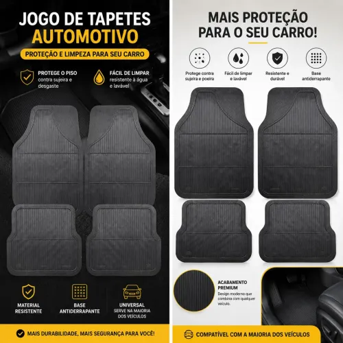 Jogo de tapetes de carro universal com 4 peças