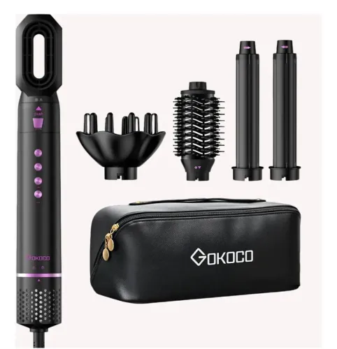 Secador De Cabelo Gd031 Com 5 Em 1 Escova Hot Air Styler Preto 127/220v
