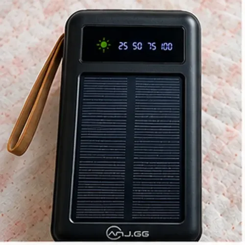 Power Bank 20000mAh Solar com Cabos Integrados + Lanterna