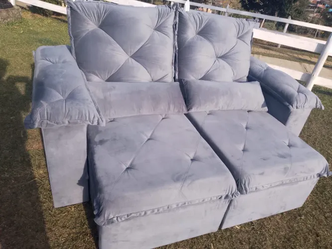 Sofa retratil 2m cinza luxo novo
