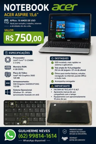 Notebook Acer 15,6"