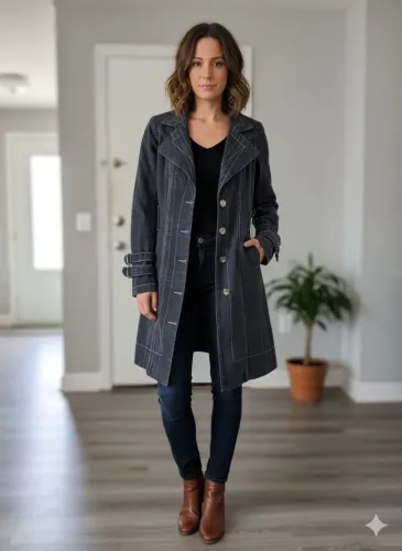 CHEK CASACO JEANS feminina p<br>altura 81cm<br>ombro 51cm<br>altura manga 72cm<br>largura 62cmxhej