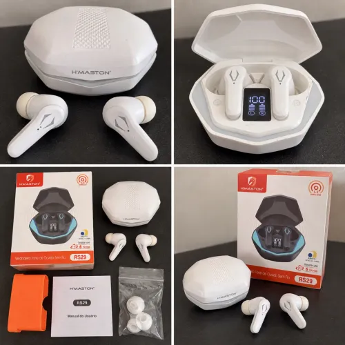 Fone Bluetooth H?Maston RS29 TWS 5.3 + Estojo e Caixa