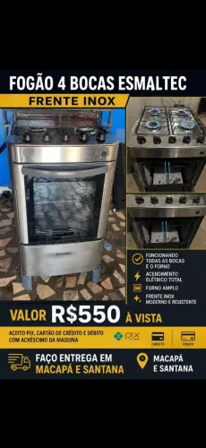 Vendo fogão funcionando perfeitamente Acendimento elétrico total Bocas e forno ok