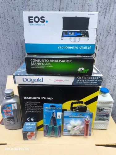 Kit Ferramentas Ar Condicionado, Bomba Vácuo, Vacuômetro,etc (Usado)