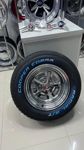 Rodas Magnum 500 com pneu Cooper Cobra Polida. (Jogo com 4 unidades)