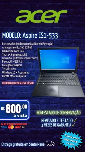 Notebook Acer (bom e barato) Aproveite.