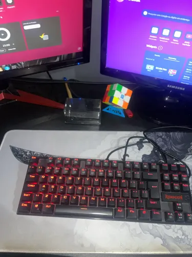 Teclado Mecânico Gamer Redragon Kumara, Anti-Ghosting, LED Vermelho, Switch Red, ABNT2,