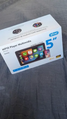 Multimídia CarPlay pra Moto 5" Knup KP-RA945 | Apple CarPlay + Android Auto | IP67