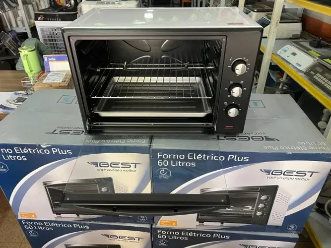 FORNO BEST 60 LITROS PLUS COM ESPETO GIRATORIO NOVO