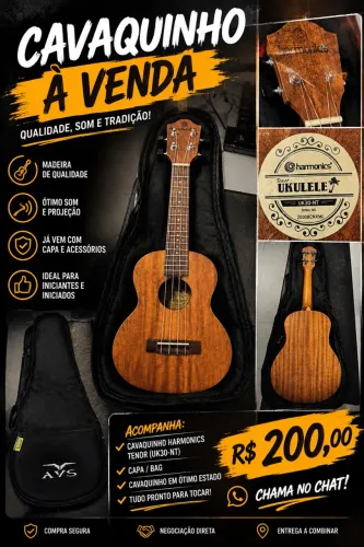 Cavaquinho Harmonics Tenor UK30-NT + Capa | Ótimo Estado | R$ 200