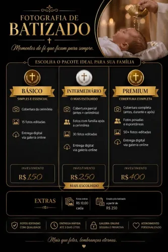 Fotografia de batizados e ensaios