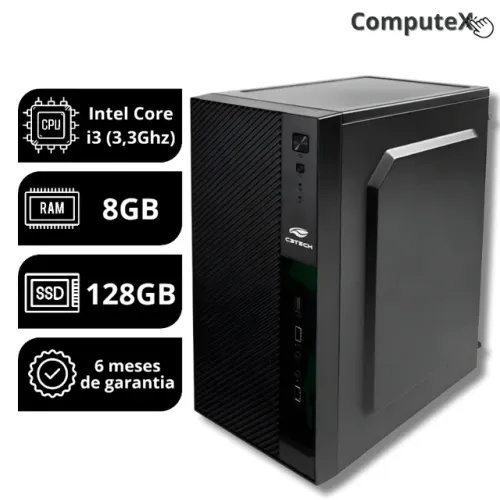 Computador Novo Escritório e Estudos | Core i3 8Gb 128Gb