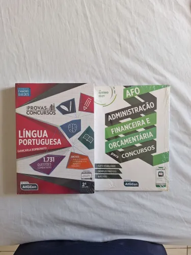 Kit 2 livros AlfaCon. Livros para concursos públicos de língua portuguesa e administração 
