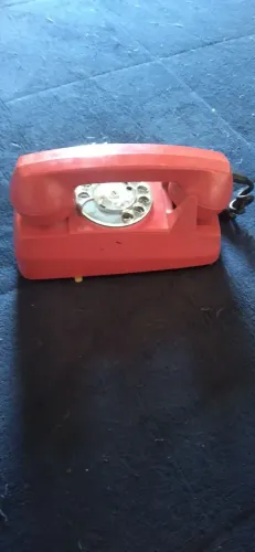 Aparelho telefone multitel antigo vermelho