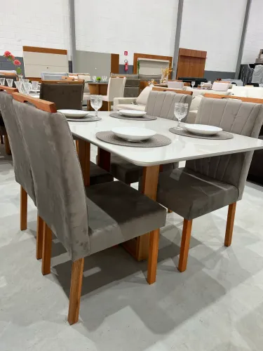 Mesa de Jantar 1,20 com 4 Cadeiras de Veludo NOVO DIRETO DA FABRICA 