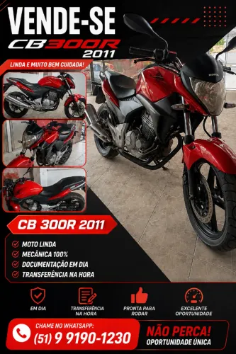 Cb300 vermelha top muito inteira