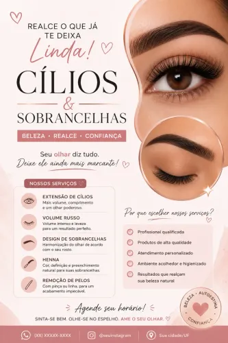 Cílios e sobrancelhas.
