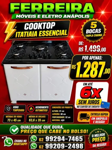 Balcão Cooktop com fogão 