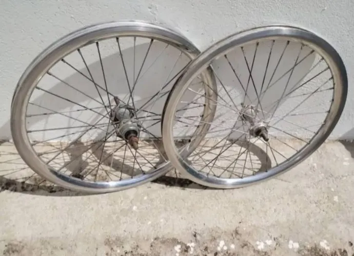 Rodas bicicleta aro 20 polidas cromada bike aero