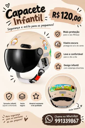 Capacete infantil novo