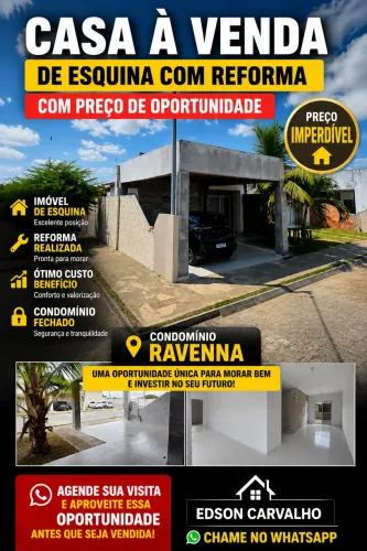 EDSON CARVALHO APRESENTA CONDOMÍNIO RAVENNA CASA A VENDA 