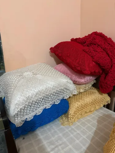 Almofada em crochê do Ceará - feita a mão (preço por unidade)