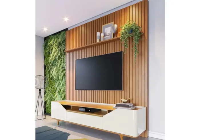 Rack 2 Portas Com Painel Ripado NOVO