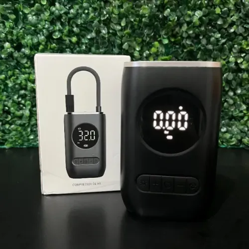 Bomba De Ar Portátil Compressor e Calibrador Digital com Entrega Rápida