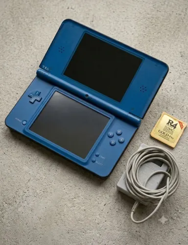 Nintendo DSi XL Azul + R4 Gold Pro Com Jogos + Carregador Original