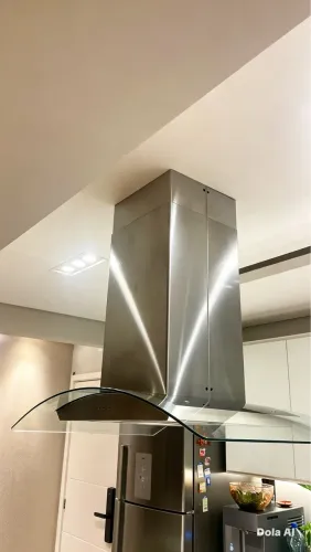 Coifa de Ilha em Aço Inox e Vidro Curvo 90cm - Cadence Gourmet