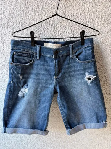 Bermuda jeans Abercrombie, feminina