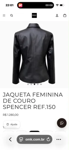 JAQUETA FEMININA DE COURO SPENCER OMK
