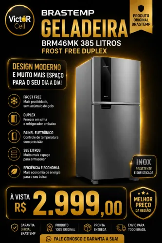 Geladeira Brastemp Inox Duplex | Lacrada | Nota Fiscal 