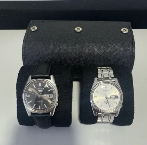 kit 2 relógios seiko 5 6119 automáticos