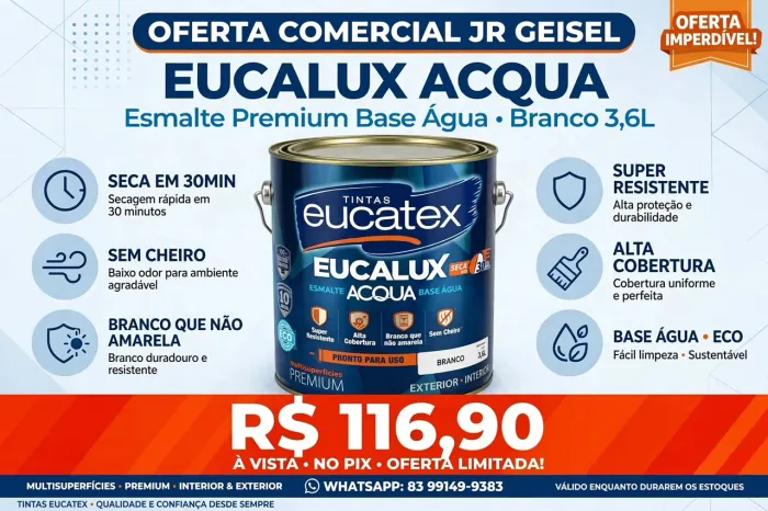 Esmalte base agua eucatex multisuperficies 3.6 branco 