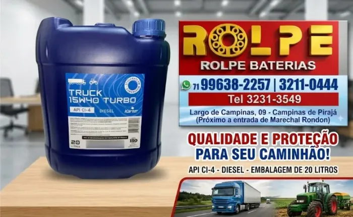 Óleo Lubrificante Karter Truck 15W40 Turbo API CI-4 Diesel - Balde 20 Litros