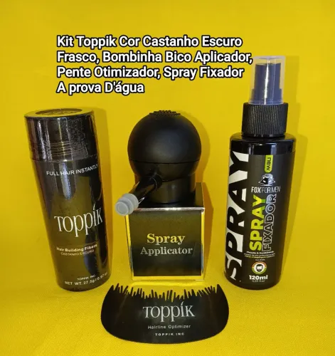 Kit Toppik Cor Castanho Escuro Profissional