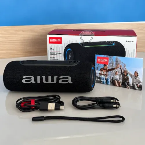 Caixa de Som Aiwa SP05-LB 30W Bluetooth ? Nova, Caixa Aberta
