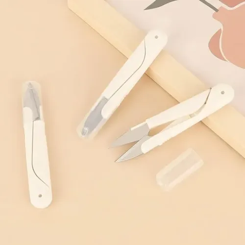 Tesoura de costura de 11 cm cortador de fio pequeno com tampa, bordado portátil,