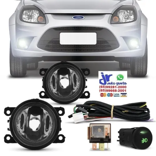 Kit Farol de Milha Ford Ka Hatch 2008 2009 2010 2011 2012 2013 Auxiliar Neblina