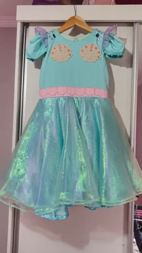 Vestido Infantil Sereia Luxo- Tam 5 a 7 anos