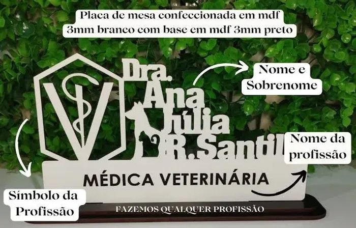 Placa de mesa profissões personalizados para seu escritório