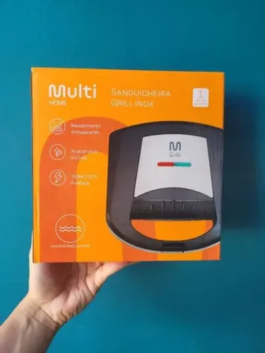 50 Sanduicheira Multi home Com Acabamento Inox 127v - Lacrado - 2 por 150