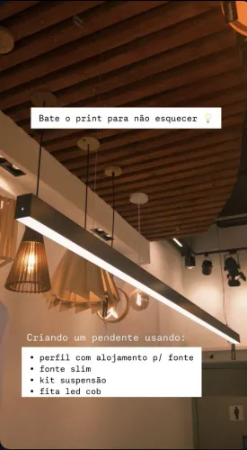 Luminária Pendente com Perfil e Fita LED - Iluminação Moderna