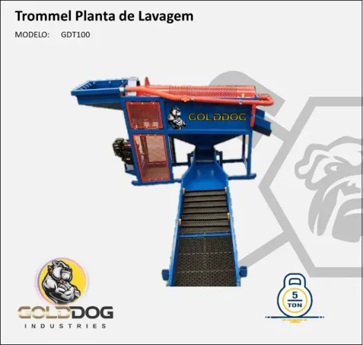Tromel planta de lavar cascalho de Ouro